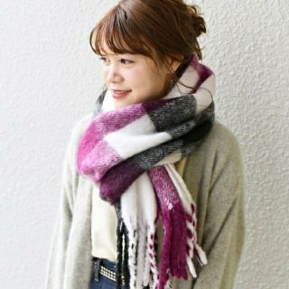 カージュ(Khaju)の【カージュkhaju】SHIPS系 ボリュームチェックストール18FW・マフラー(マフラー/ショール)