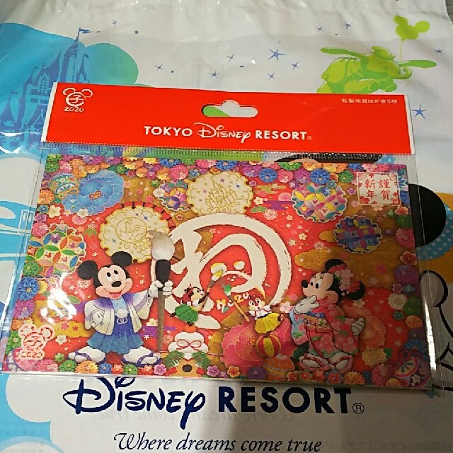Disney(ディズニー)のディズニー お正月  年賀はがき ５枚 エンタメ/ホビーのコレクション(使用済み切手/官製はがき)の商品写真
