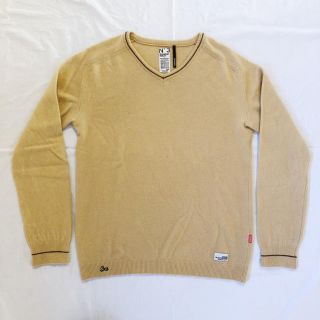 ベドウィン(BEDWIN)のBEDWIN KNIT ニット Vネック スウェット ブラウン イエロー(ニット/セーター)