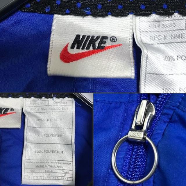 NIKE(ナイキ)の90’s ナイキ ウインドブレーカー ジャンバー M 黒×青切替 刺繍 メンズのジャケット/アウター(ナイロンジャケット)の商品写真