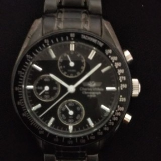 クロノグラフ ブラック メンズ腕時計(腕時計(アナログ))