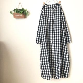 ムジルシリョウヒン(MUJI (無印良品))の【週末値下げ】無印　ギンガムチェック　ワンピース(ひざ丈ワンピース)