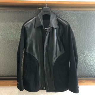 ヨウジヤマモト(Yohji Yamamoto)のyohji yamamoto y's for men コットン切替ライダース(レザージャケット)