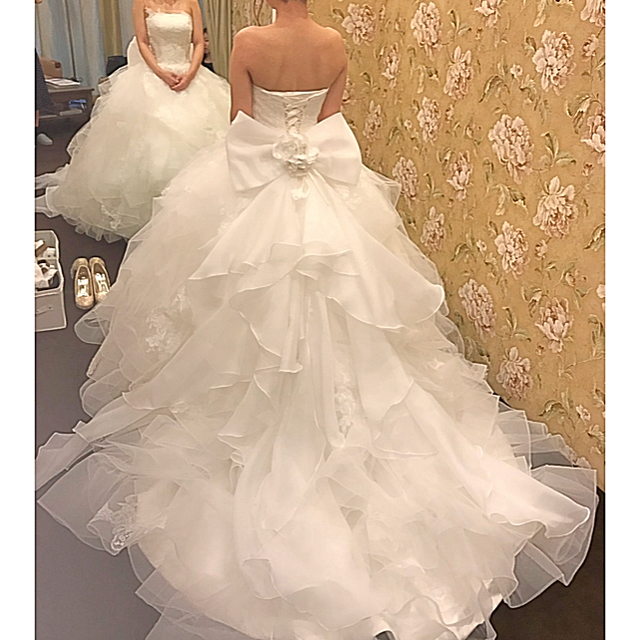 ウェディングドレス♡パニエ、ベール、下着付♡クリーニング済 詰っ ウェディングドレス♡パニエ、ベール、下着付♡クリーニング済 詰っ