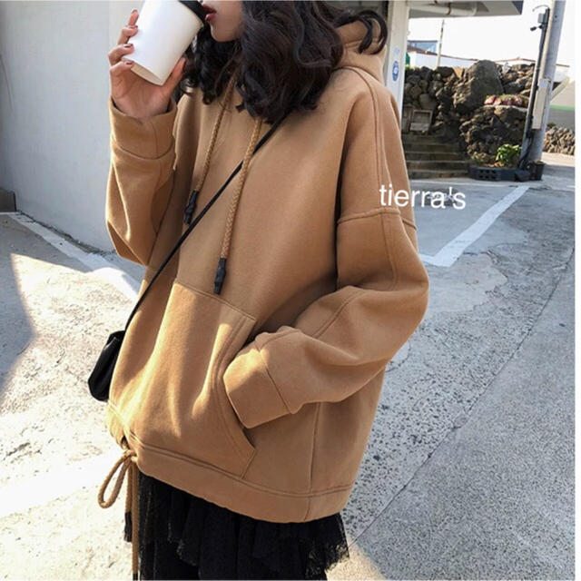 ZARA(ザラ)のimport❁︎裏起毛 ゆったり フード スウェットパーカー BE レディースのトップス(パーカー)の商品写真