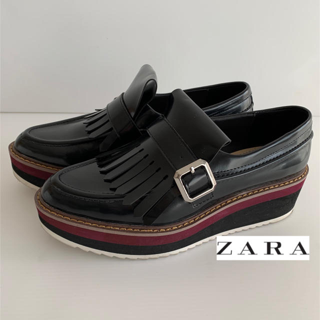 ZARA ザラ　プラットフォーム　厚底　タッセルローファー　ブーツ