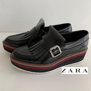 ザラ(ZARA)のZARA ザラ　プラットフォーム　厚底　タッセルローファー　ブーツ(ローファー/革靴)