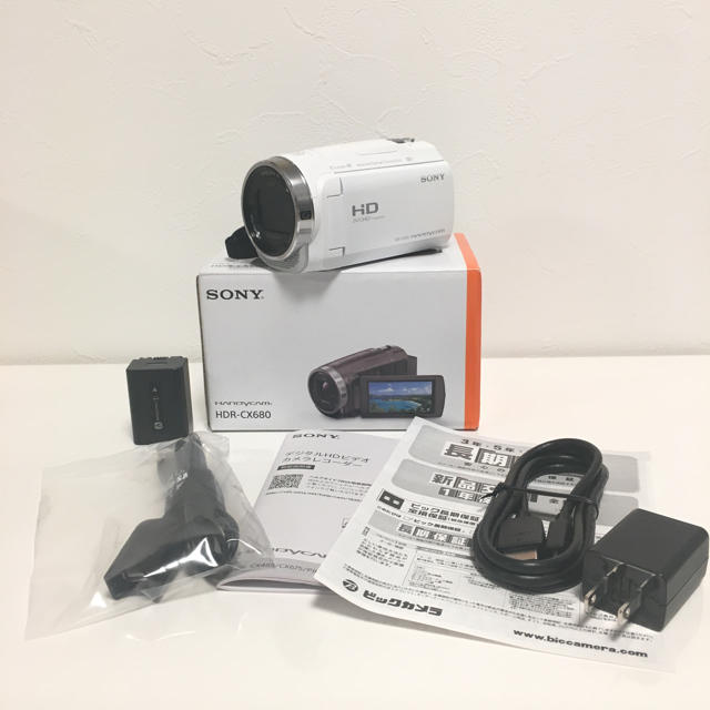 週末値引中 美品 SONY HDR-CX680 ビデオカメラ ホワイトスマホ/家電/カメラ