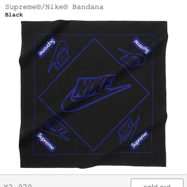 supreme  nike  bandana バンダナ 黒  ブラック