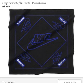 シュプリーム(Supreme)のsupreme  nike  bandana バンダナ 黒  ブラック(バンダナ/スカーフ)