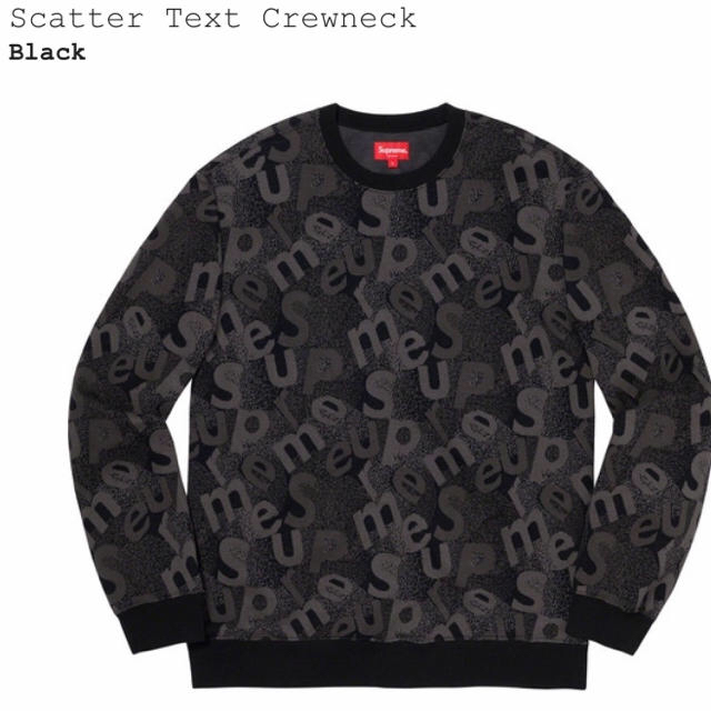 supreme scatter text crewneck black m