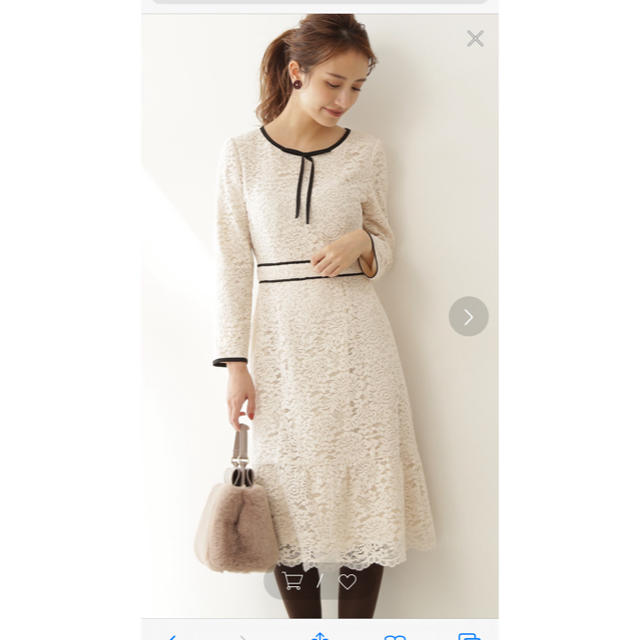 PROPORTION BODY DRESSING(プロポーションボディドレッシング)の【rin♡さま専用】モールレースバイカラーワンピース レディースのワンピース(ひざ丈ワンピース)の商品写真