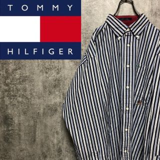 トミーヒルフィガー(TOMMY HILFIGER)の【。様専用☆】トミーヒルフィガー☆オールド刺繍ロゴ入りストライプシャツ(シャツ)