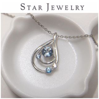 スタージュエリー(STAR JEWELRY)のレオ様専用スタージュエリー K10ブルートパーズ ホワイトトパーズ ティア NC(ネックレス)