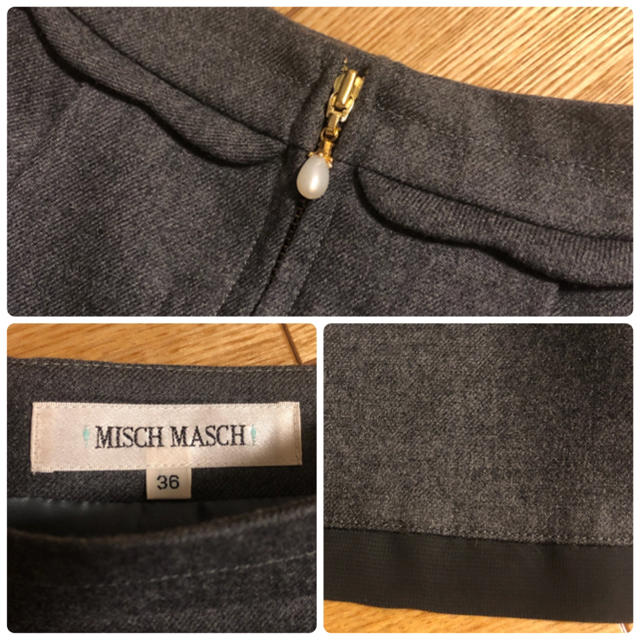 MISCH MASCH(ミッシュマッシュ)のMISCH MASCH タックフレアスカート グレー レディースのスカート(ひざ丈スカート)の商品写真