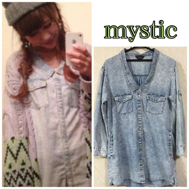 mystic(ミスティック)のmystic❤︎デニムワンピ レディースのワンピース(ひざ丈ワンピース)の商品写真