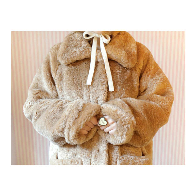 katie teddy fur long coat