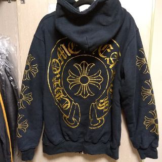 クロムハーツ(Chrome Hearts)の【本物】CHROME HEARTSゴールドクラッシュプリントパーカー【最安値】(パーカー)