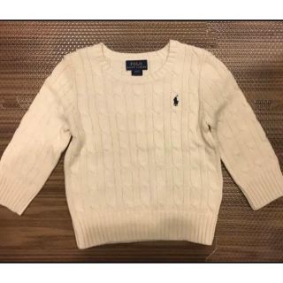 ラルフローレン(Ralph Lauren)のラルフローレン　キッズ　ケーブルニットセーター　白　95(ニット)