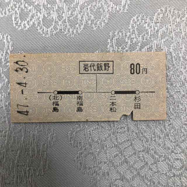 廃線 国鉄 川俣線 「岩代飯野」 硬券 切符 チケットの乗車券/交通券(鉄道乗車券)の商品写真