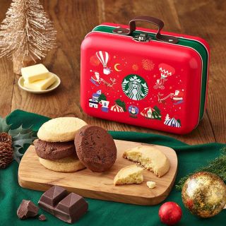 スターバックスコーヒー(Starbucks Coffee)のXmas韓国限定スターバックス クリスマス クッキー缶ケース(菓子/デザート)