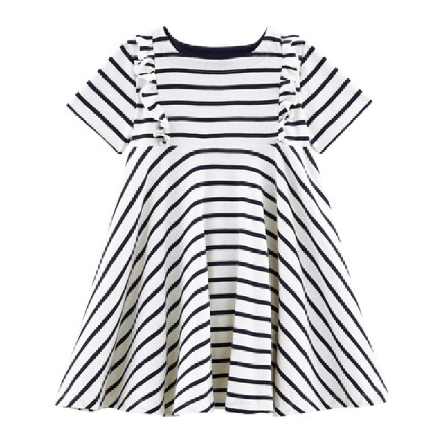 PETIT BATEAU(プチバトー)の【PETIT BATEAU】プチバトー マリニエール半袖フレアワンピース キッズ/ベビー/マタニティのキッズ服女の子用(90cm~)(ワンピース)の商品写真