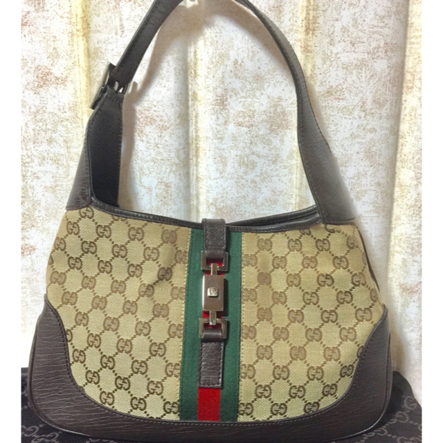 Gucci(グッチ)のGUCCI グッチ ジャッキーGＧキャンバス レザー セミショルダーバッグ レディースのバッグ(ショルダーバッグ)の商品写真