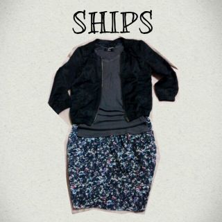 シップス(SHIPS)のSHIPSサテンノーカラーブルゾン(ノーカラージャケット)