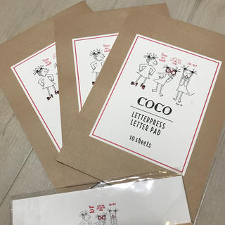 ココ(Coco)の新品 ココちゃん レターパッド 3冊(ノート/メモ帳/ふせん)