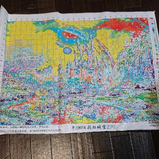 クロスステッチ 刺繍 キット 虹のお城 図案印刷あり シルク糸の通販 by 