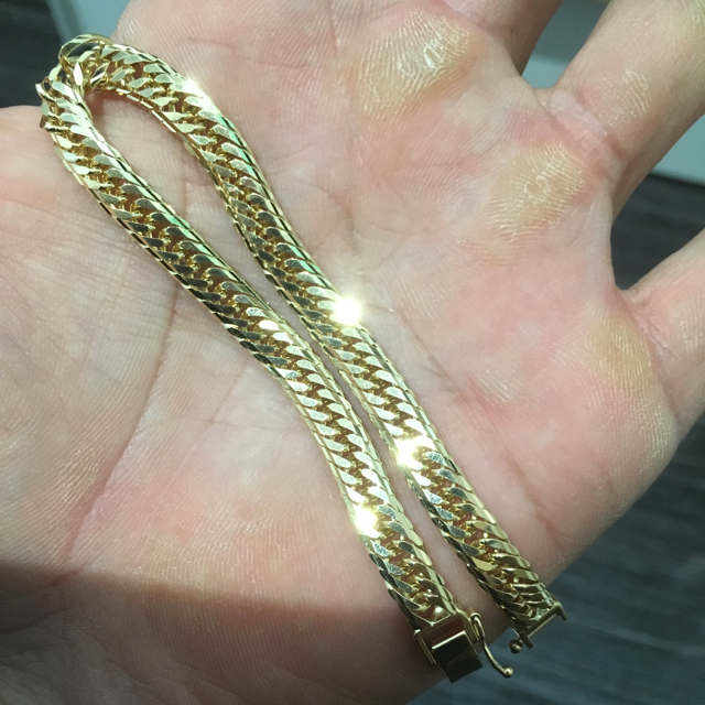 アクセサリー18金喜平ブレスレット18k16面トリプル20g20㎝大人気商品超美品人気サイズ