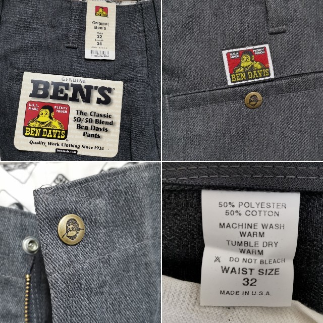 《希少 超美品》BENDAVIS ベンデイビス USA製 パンツ W32表記 紺