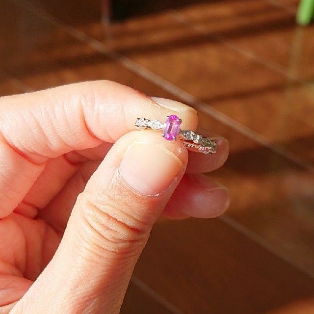 ピンクサファイアダイヤリング レディースのアクセサリー(リング(指輪))の商品写真