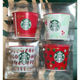 スターバックスコーヒー(Starbucks Coffee)の★４点セット★ スタバ  バケツ型 キャニスター缶  スターバックス ホリデー (小物入れ)