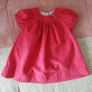 プチバトー(PETIT BATEAU)のプチバトー 細コーデュロイ ワンピース ピンク 12m/74cm(ワンピース)