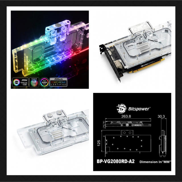 Bitspower Lotan VGA ウォーター ブロック for NVIDIA GeForce RTX 20 series with a 