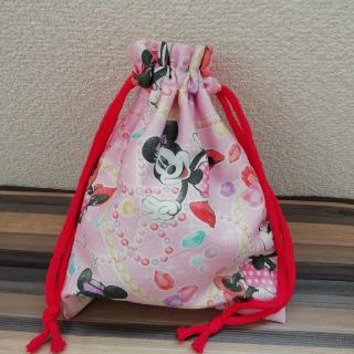 ディズニー(Disney)のミニー　巾着　ハンドメイド(外出用品)