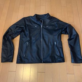 本革ライダース シングル ブラック XL 美品 used(ライダースジャケット)