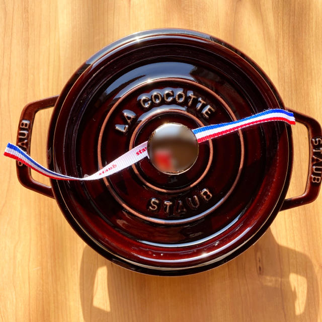 【廃盤色】Staub ココットラウンド 20cm オーベルジン ナス