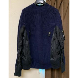 美品◆SACAI ドッキングニットセーター