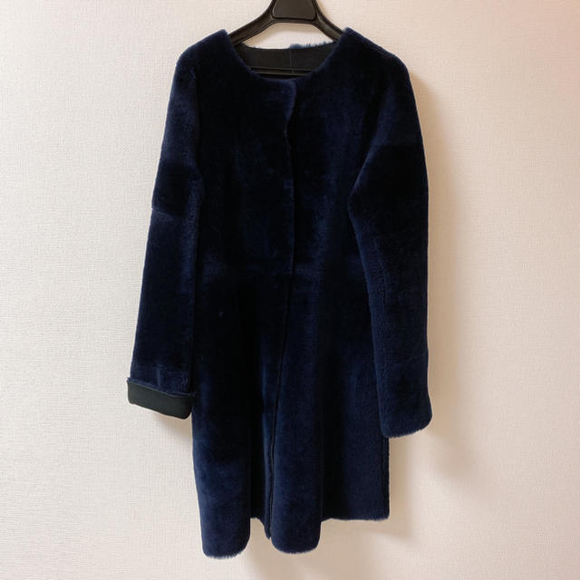 Loungedress(ラウンジドレス)ムートンコート ネイビー - ムートンコート