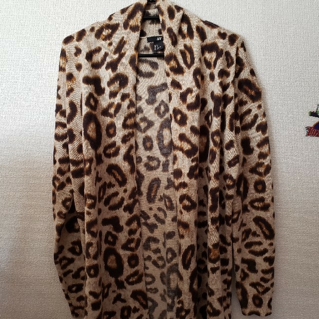 H&M(エイチアンドエム)のヒョウ柄 ロングカーディガン レディースのトップス(カーディガン)の商品写真