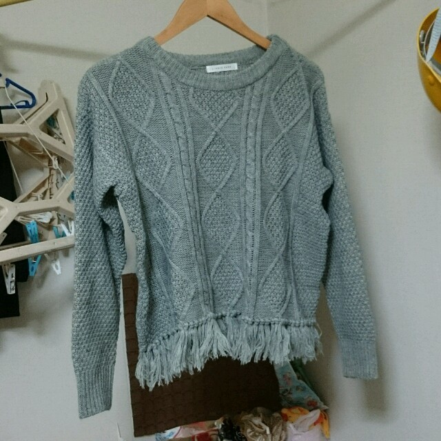 LOWRYS FARM(ローリーズファーム)のフリンジ♡ニット♡グレー レディースのトップス(ニット/セーター)の商品写真