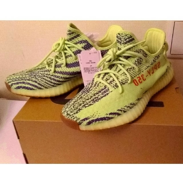 本物 YEEZY 350 V2 semi frozen yellow 28.539tcry