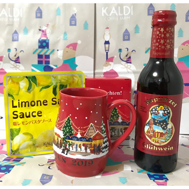 KALDIグリューワイン&ワインカップ2019&おまけ 食品/飲料/酒の酒(ワイン)の商品写真