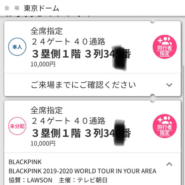 Blackpink チケット 1枚の通販 By しんや S Shop ラクマ