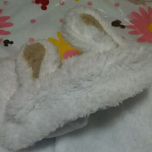 ウサギさん モコモコおくるみ キッズ/ベビー/マタニティのベビー服(~85cm)(カバーオール)の商品写真