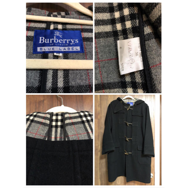 BURBERRY BLUE LABEL(バーバリーブルーレーベル)のブルーレーベル ダッフルコート ネイビー チェック レディースのジャケット/アウター(ダッフルコート)の商品写真