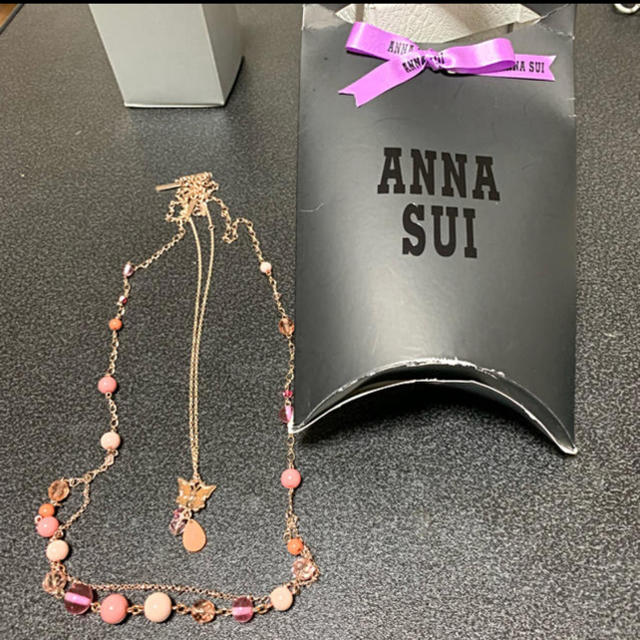 美品 ANNA SUI アナスイ ユニコーン ペガサス ネックレス 水色 ブルー-