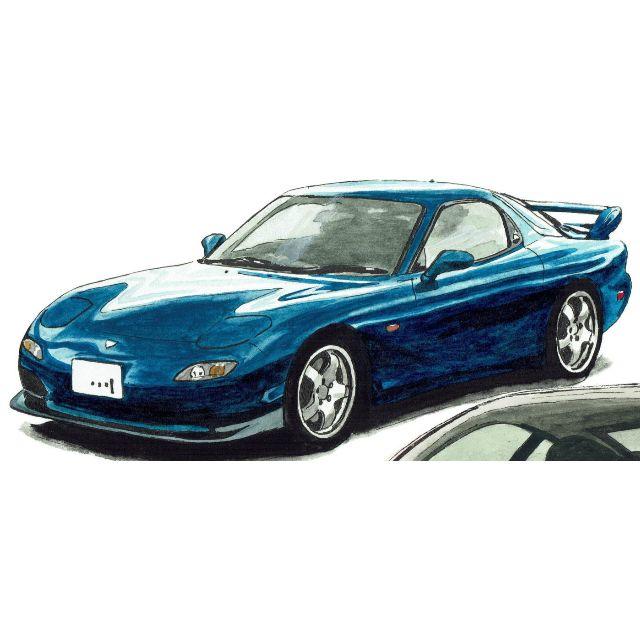 NC-163 マツダRX-7限定版画 直筆サイン額装済●作家 平右ヱ門 1